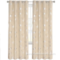 Feather Pattern Silver Foil Printed Window Curtain